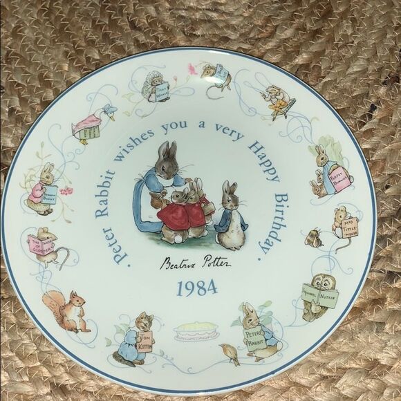 Peter rabbit birthday 1983 plate wedgwood - Picture 1 of 6